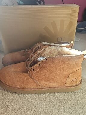 UGG Chestnut Suede Shearling Chukka Boots